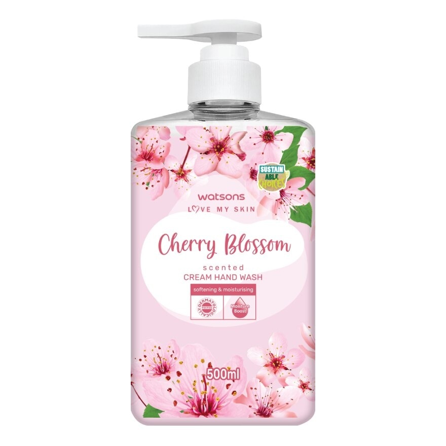 วัตสัน เลิฟ มาย สกิน เชอร์รี่ บลอสซั่ม เซ็นทิด ครีม แฮนด์ วอช 500มล.