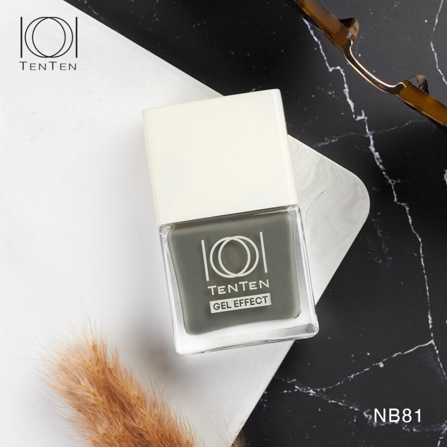 Ten Ten Gel Effect Nail Polish 12ml. NB81 Hot Dark Gray
