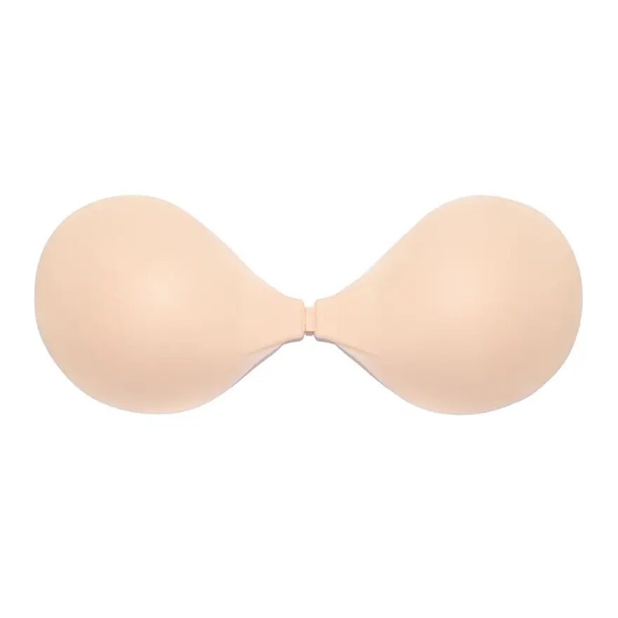 Feyre Round Shape Adhesive Silicone Bra White Beige Size B