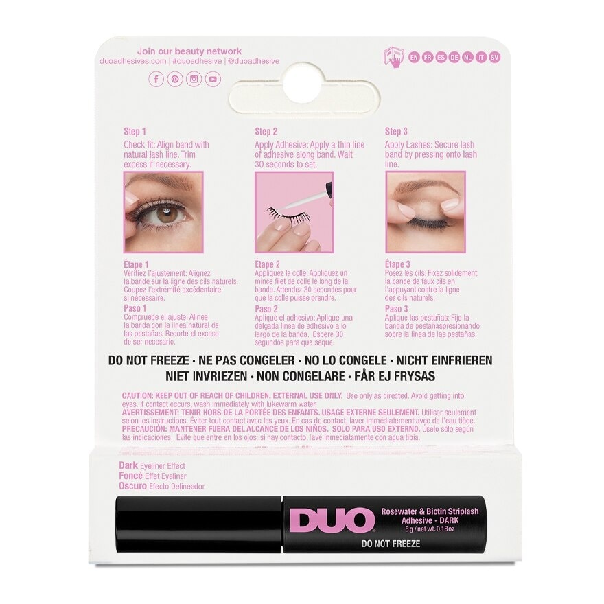 Duo Rosewater  Biotin Striplash Adhesive 5g. Black