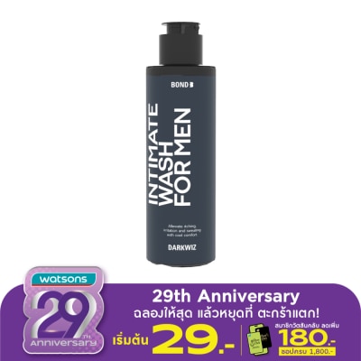 Bond Bond Men's Intimate Wash Dark Wiz 130 Ml.ผลิตภัณฑ์ทำความสะอาดจุดซ่อนเร้นสำหรับผู้ชาย
