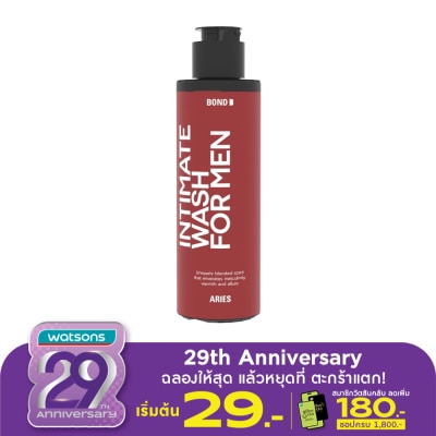 Bond Bond Men's Intimate Wash Aries 130 Ml.ผลิตภัณฑ์ทำความสะอาดจุดซ่อนเร้นสำหรับผู้ชาย