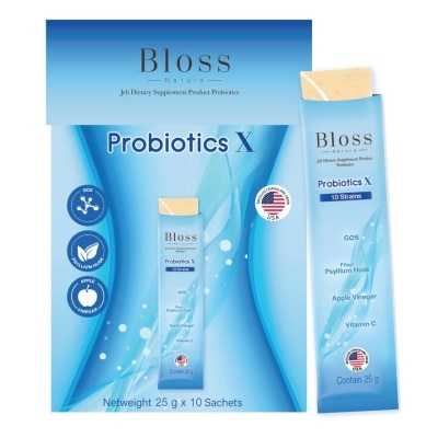 Bloss บลอสส์ เจลิ โพรไบโอติกส์ 25 กรัม x 10 ซอง (ตรา บลอสส์ เนเชอร่า) ผลิตภัณฑ์เสริมอาหาร