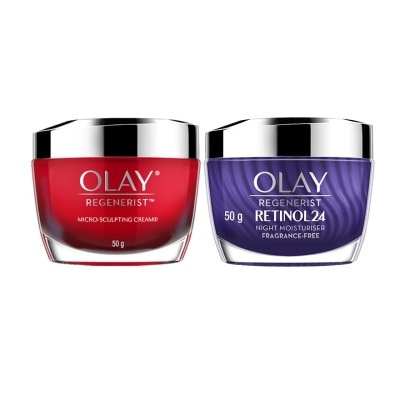 Olay โอเลย์ รีเจนเนอรีส ไมโคร-สกัลป์ติ้ง เดย์ครีม 50+เรตินอล24 มอยส์เจอร์ไรเซอร์ ไนท์ 50