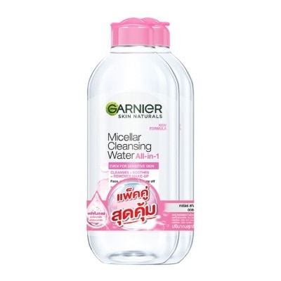 Garnier การ์นิเย่ ไมเซล่า คลีนซิ่ง วอเตอร์ ออล-อิน-1 อีเวน ฟอร์ เซนซิทีฟ สกิน 400 มล.แพ็คคู่