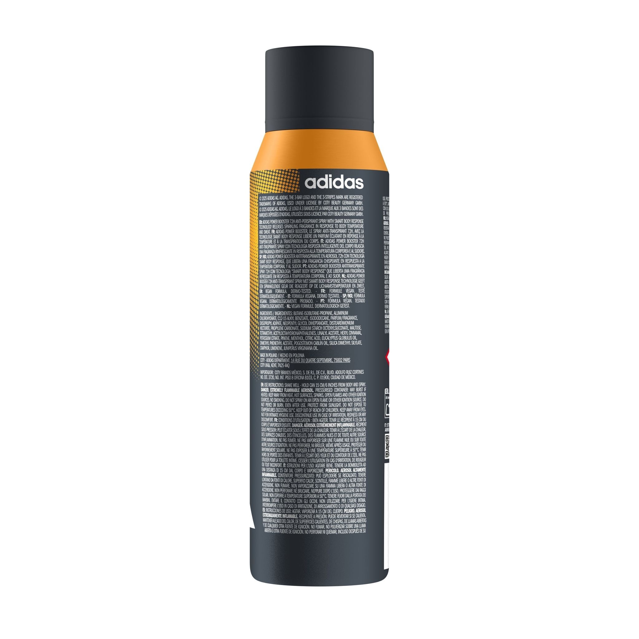 Adidas Spray Power Booster For Male 150 Ml. สเปรย์ระงับกลิ่นกาย ผู้ชาย