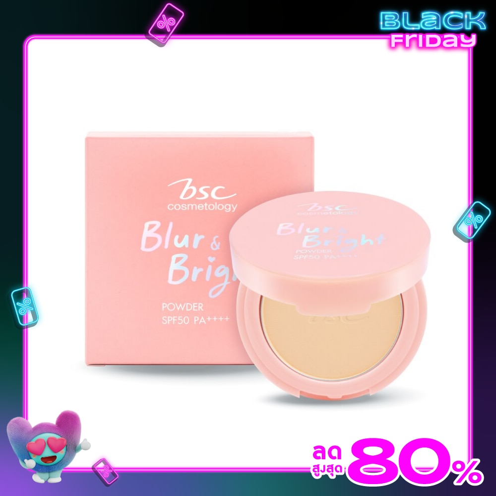 BSC บีเอสซี แป้งผสมรองพื้น เบลอ แอนด์ ไบรท์ พาวเดอร์ SPF50 PA++++ 5.8ก. C2