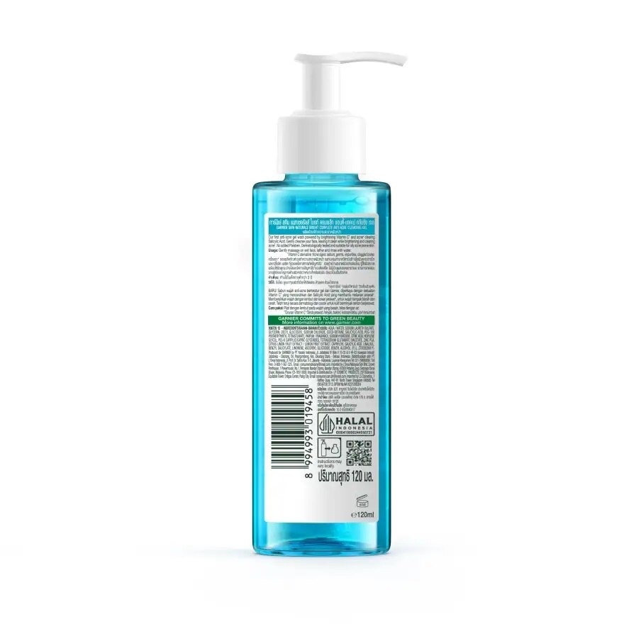 Garnier Skin Naturals Bright Complete Anti-Acne Cleansing Gel 120 Ml.