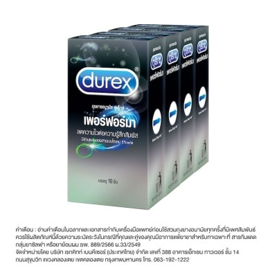 Durex ถุงยางอนามัย ดูเร็กซ์ เพอร์ฟอร์มา ขนาด 52.5 มม. 10 ชิ้น x 4 กล่อง