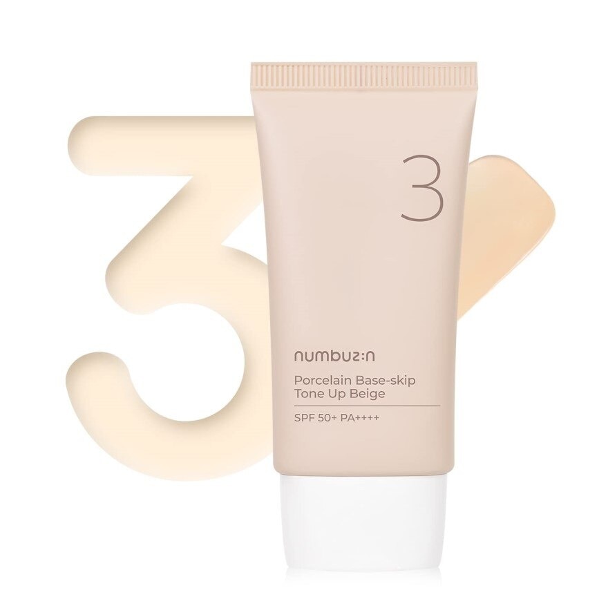 Numbuzin - No.3 Porcelain Base-Skip Tone Up Beige SPF50+ PA++++ 50 ml.