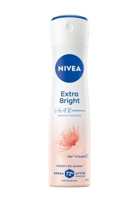 Nivea - นีเวีย เอ็กซ์ตร้า ไบรท์ พรีเมียม ฟราแกรนซ์ เวลเว็ท โรแมนซ์ พีโอนี สเปรย์ 150 มล.