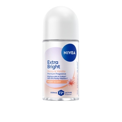 Nivea - นีเวีย โรลออน เอ็กซ์ตร้า ไบรท์ พรีเมียม ฟราแกรนซ์ พีโอนี แอนด์ วานิลลา 50 มล.