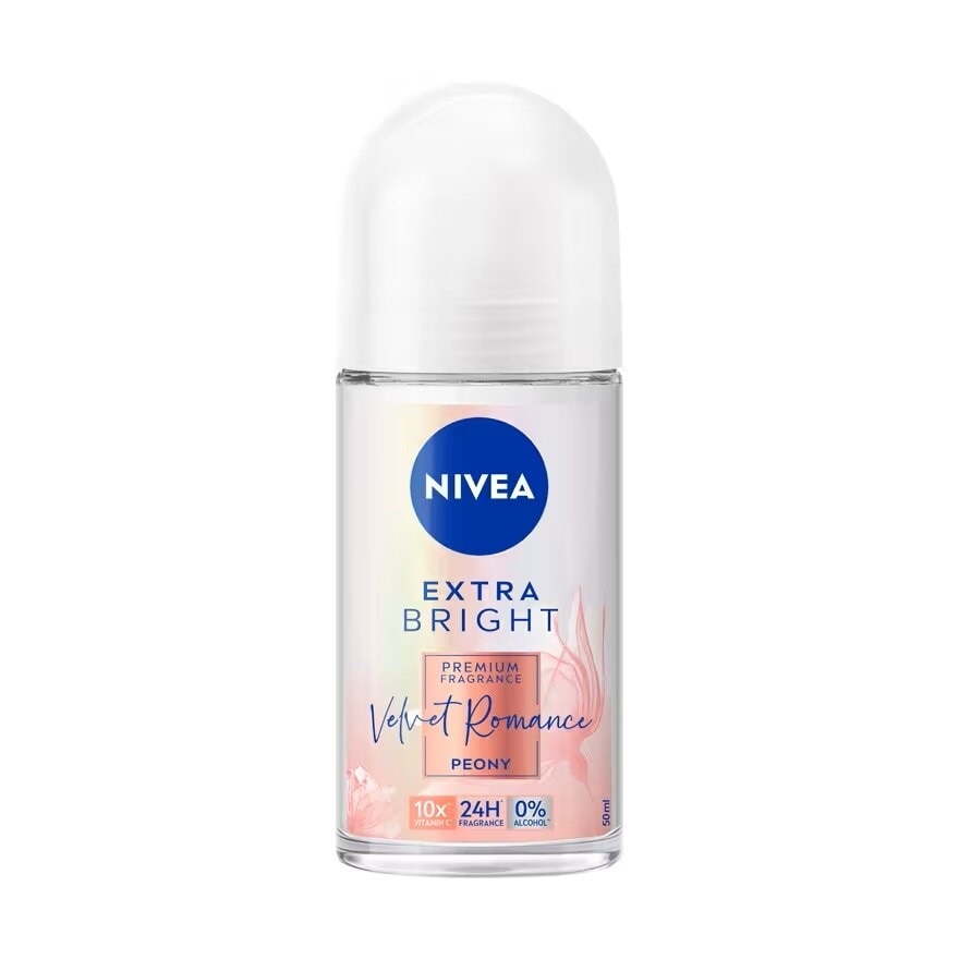 Nivea Extra Bright Premium Fragrance Velvet Romance Peony Roll On 50 Ml.