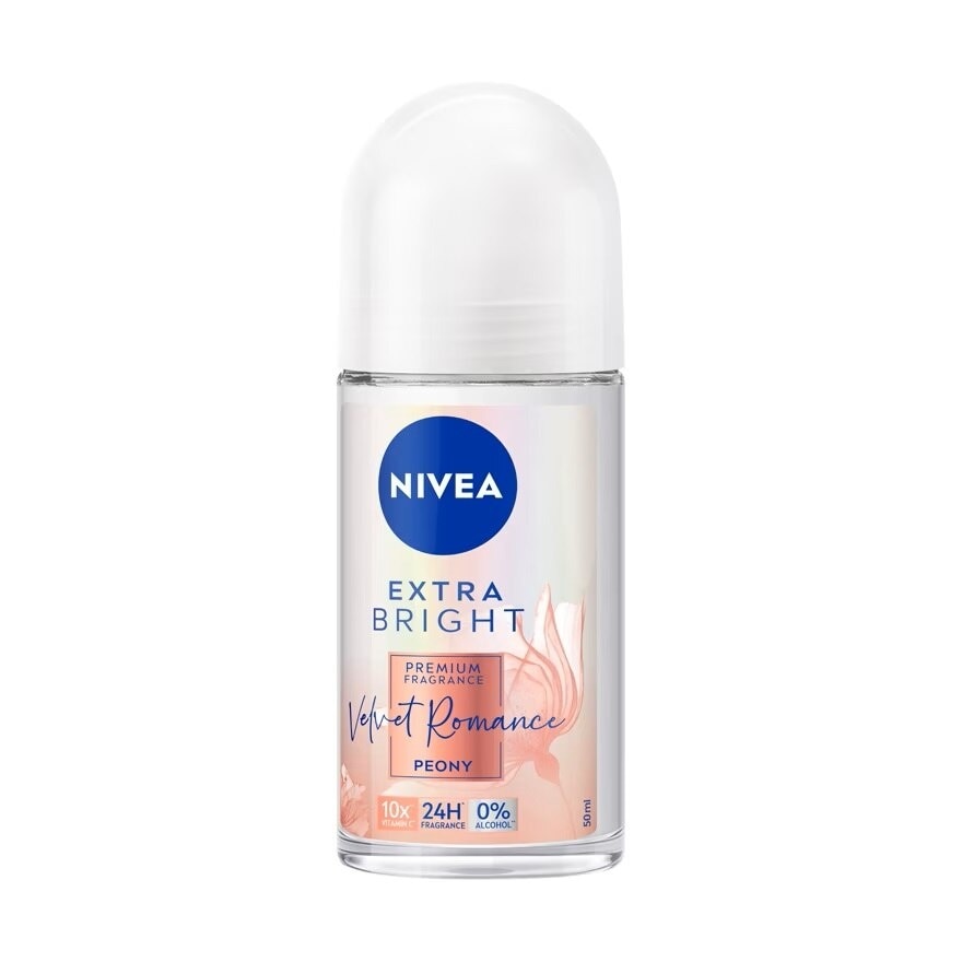 Nivea Extra Bright Premium Fragrance Velvet Romance Peony Roll On 50 Ml.