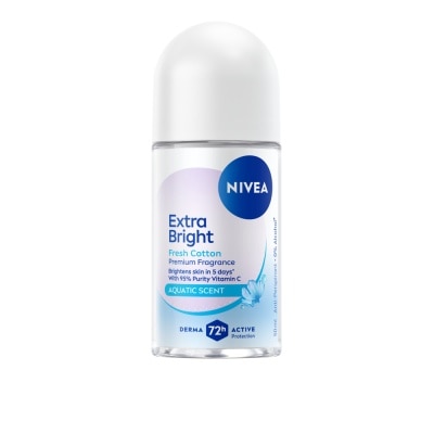 Nivea - นีเวีย โรลออน เอ็กซ์ตร้า ไบรท์ พรีเมียม ฟราแกรนซ์ เฟรช คอตตอน 50 มล.