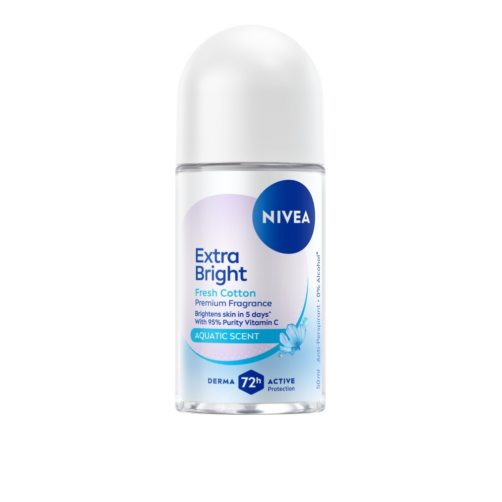 Nivea Roll On Extra Bright Premium Fragrance Fresh Cotton 50 Ml. image