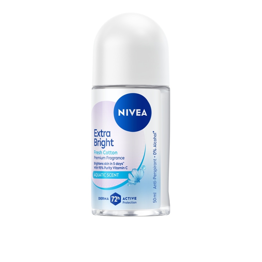 Nivea Roll On Extra Bright Premium Fragrance Fresh Cotton 50 Ml. image