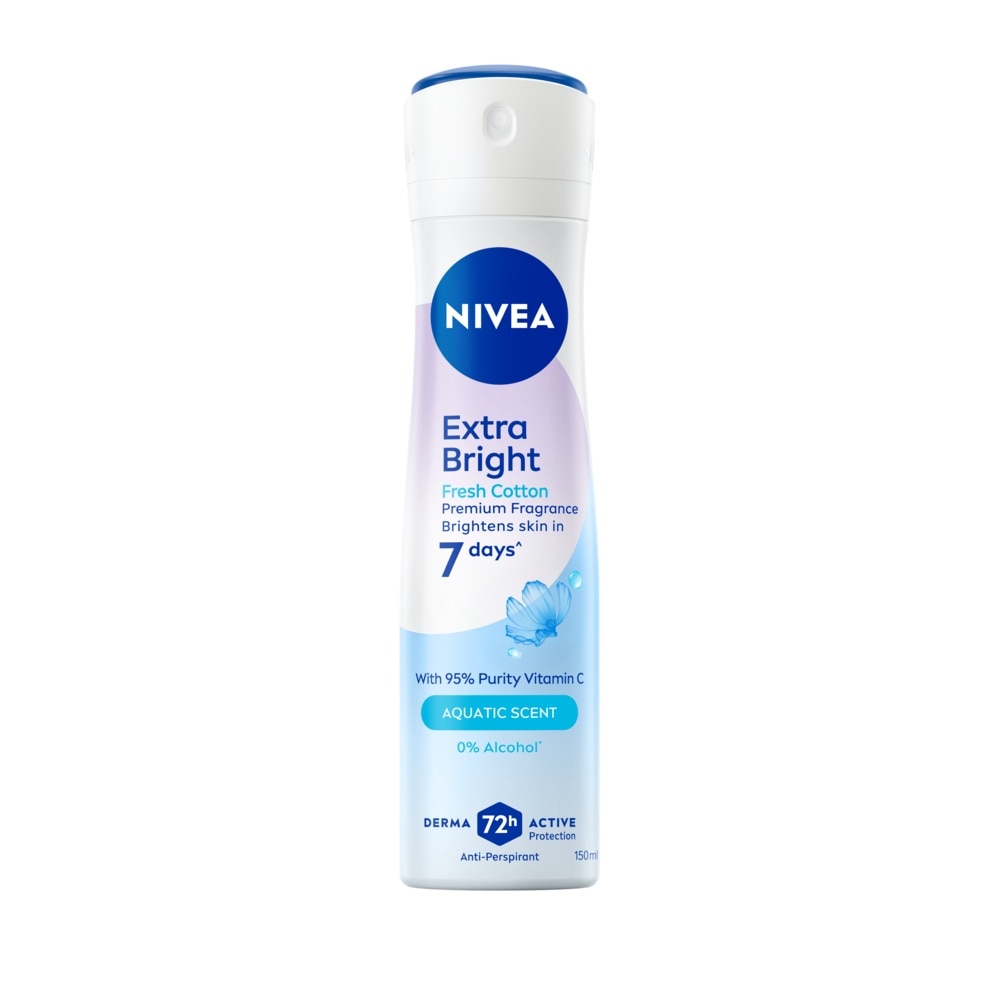Nivea Spray Extra Bright Premium Fragrance Fresh Cotton 150 Ml. image