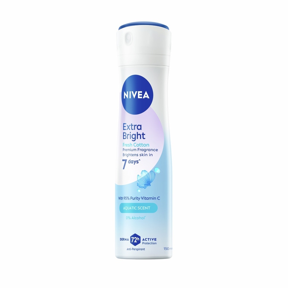 Nivea Spray Extra Bright Premium Fragrance Fresh Cotton 150 Ml. image