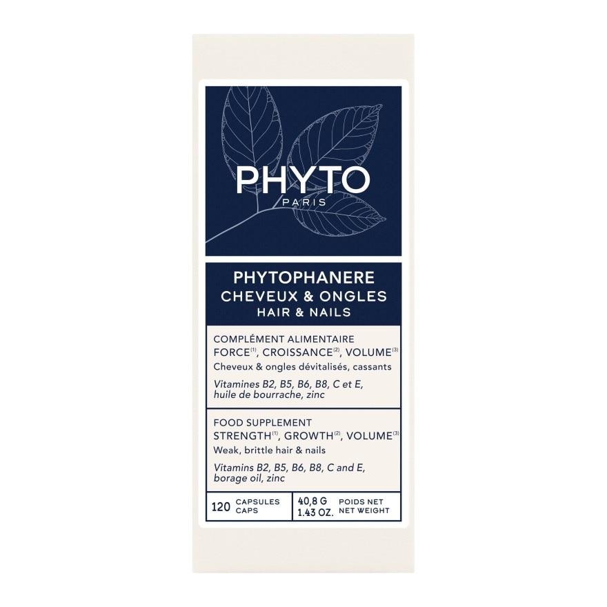 Phyto Phenere Dietary Supplement Strength Growth Volume Hair  Nail 120 Capsules