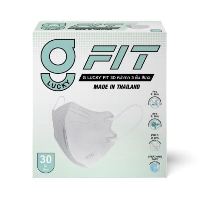 G Lucky G Lucky Fit จี ลัคกี้ ฟิต หน้ากากอนามัย 3 มิติ สีขาว 30 ชิ้น