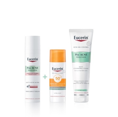Eucerin ซื้อ2แถม1 ยูเซอริน แอนติ แอคเน่ มาร์ค40มล.+ครีมกันแดดแอคเน่ออย50มล. ฟรีโฟมล้างหน้า150 image