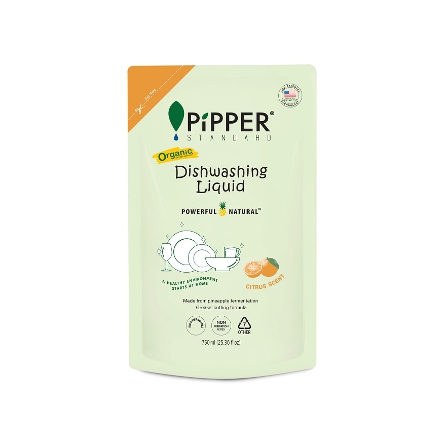 Pipper Standard Dishwashing Liquid Citrus Scent Refill 750 Ml.