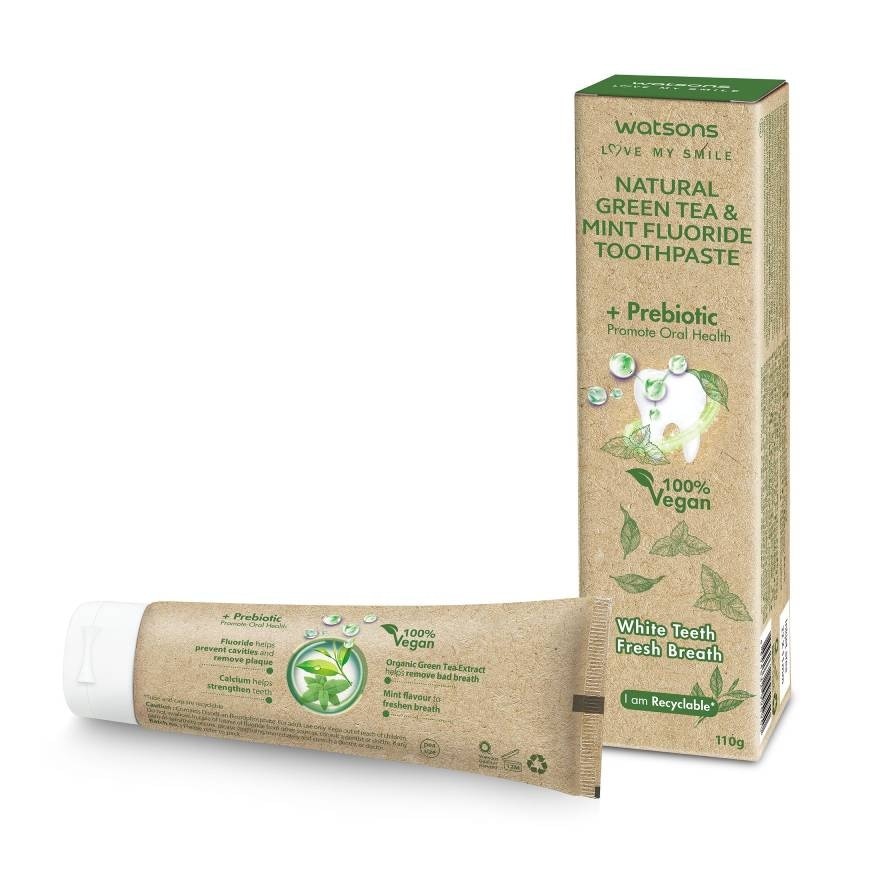 Watsons Natural Green Tea  Mint Fluoride Toothpaste 110g.