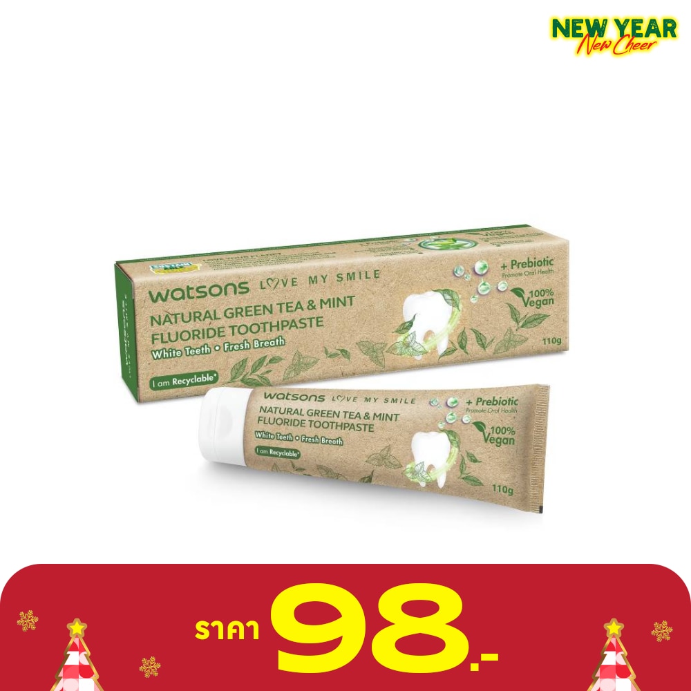 Watsons Natural Green Tea  Mint Fluoride Toothpaste 110g.