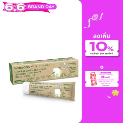 Watsons - Watsons Natural Green Tea Mint Fluoride Toothpaste 110g.
