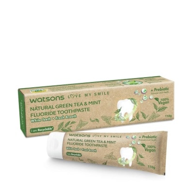 Watsons Watsons Natural Green Tea  Mint Fluoride Toothpaste 110g.