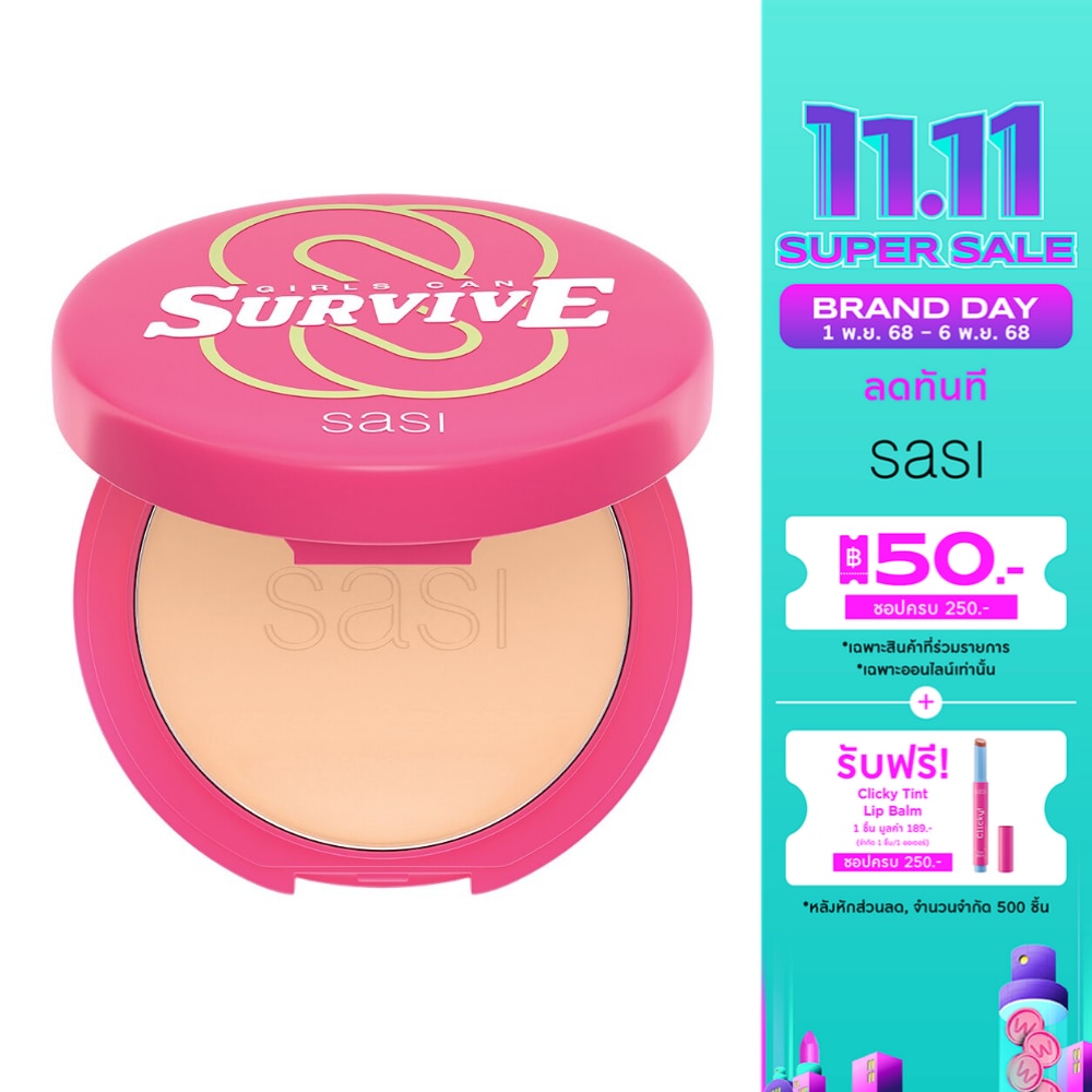 Sasi Girls Can Survive Foundation Powder 9g. N2 Natural Medium