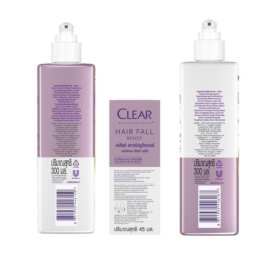 Clear Scalpceuticals Hair Fall Resis Shampoo 300 Ml.+ Conditioner 300 Ml.+ Serum 45 M image