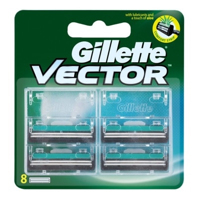 Gillette Gillette Vector Blades 8'S ใบมีด ใบมีดโกนหนวด กำจัดขน