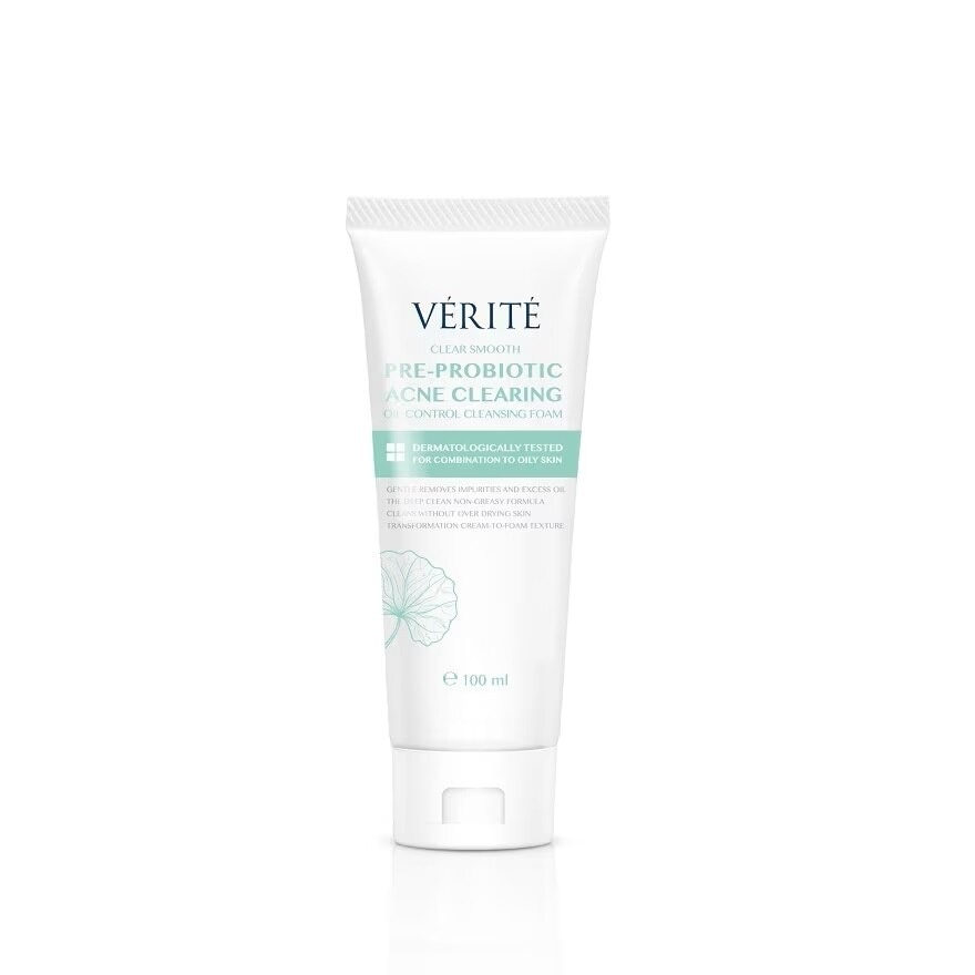 Verite Clear Smooth Pre-Probiotic Acne Clearing Oil Control Cleansing Foam image