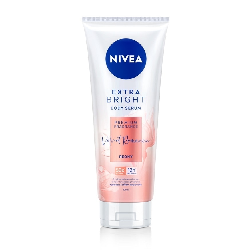 Nivea Extra Bright Body Serum Premium Fragrance Velvet Romance Peony 320 Ml.