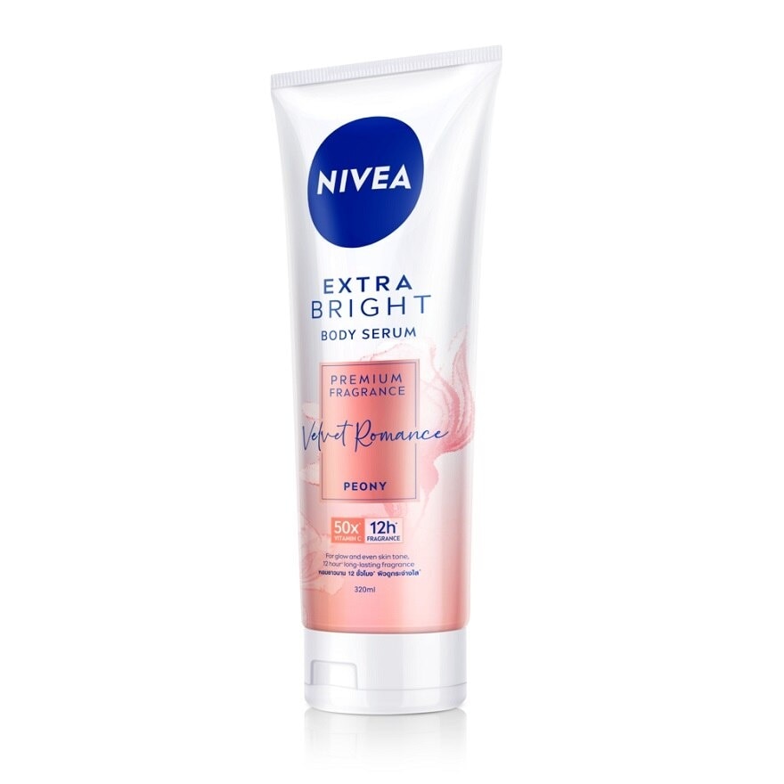 Nivea Extra Bright Body Serum Premium Fragrance Velvet Romance Peony 320 Ml.