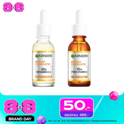 Garnier - การ์นิเย่ ไบรท์ คอมพลีท บูสเตอร์ เซรั่ม 30 มล.+ไนท์ เซรั่ม 30 มล. image