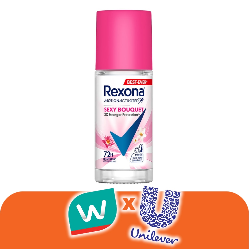 Rexona Roll On Sexy Bouquet Antiperspirant 45 Ml. โรลออน ลดเหงื่อ ระงับกลิ่น
