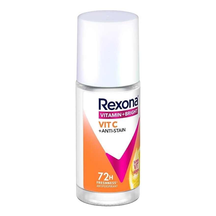 Rexona Roll On Vitamin + Bright Vit C + Anti-Stain Antiperspirant 45 Ml. โรลออน ลดเหง