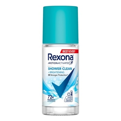 Rexona Rexona Roll On Shower Clean + Brightening Antiperspirant 45 Ml. โรลออน ลดเหงื่อ ระงับ