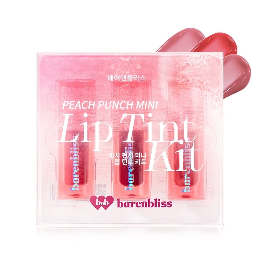 Barenbliss Barenbliss Peach Punch Mini Lip Tint Kit 4.5g. 3s 01 03 06