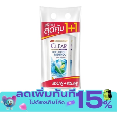Clear Clear Shampoo Anti Dandruff Ice Cool Menthol 350 Ml.Twin Pack image
