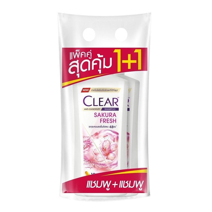 Clear Shampoo Anti Dandruff Scalp Care Sakura Fresh 370 Ml.Twin Pack