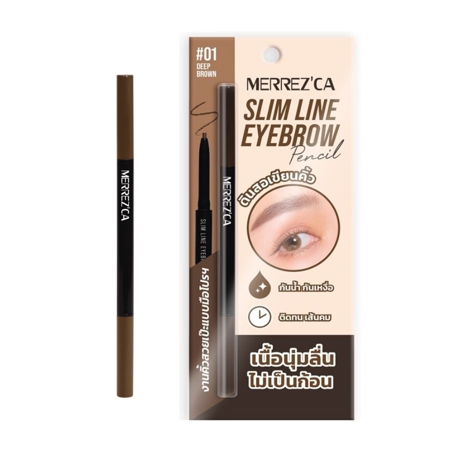Merrez'Ca Slim Line Eyebrow 0.05g. 01 Deep Brow