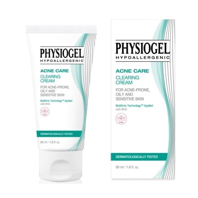 Physiogel ฟิสิโอเจล แอคเน่ แคร์ เคลียร์ริ่ง ครีม 50 มล. สำหรับผิวเป็นสิว แพ้ง่าย