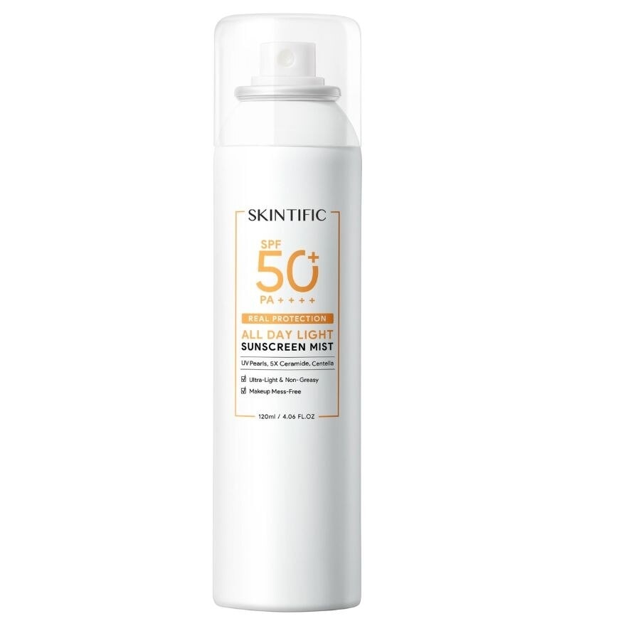 Skintific Real Protection All Day Light Sunscreen Mist SPF 50 PA++++ 120 ml.