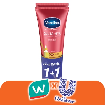 Vaseline - วาสลีน เฮลธี้ ไบรท์ กลูต้า ไฮยา เซรั่ม เบิสท์ โลชั่น โปร-เอจ รีสโตร์ 290 มล.แพ็คคู่