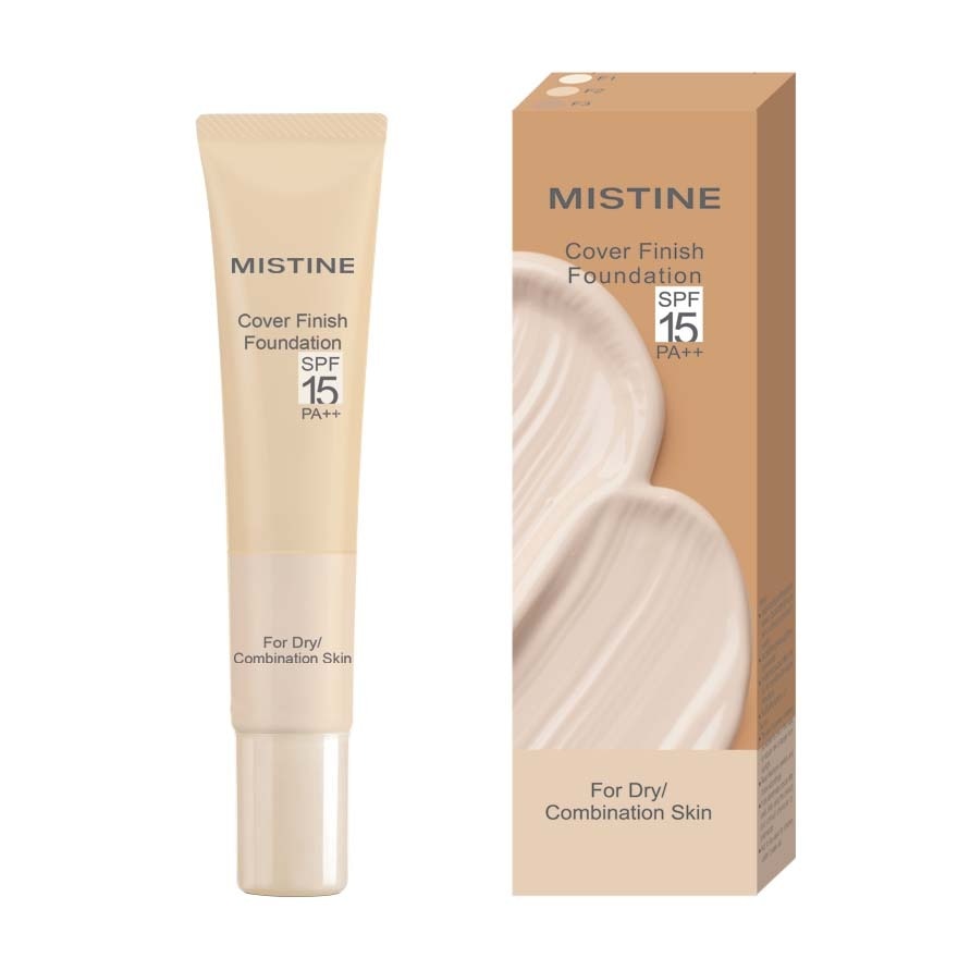 Mistine Cover Finish Foundation SPF15 PA++ 15g. F3 Tan