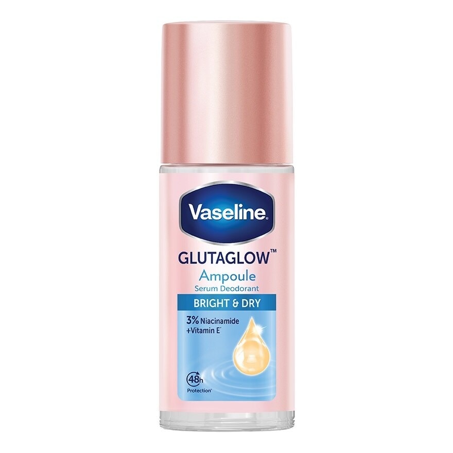 Vaseline Roll-On Serum GlutaGlow Ampoule Deodorant Bright  Dry 45 Ml.